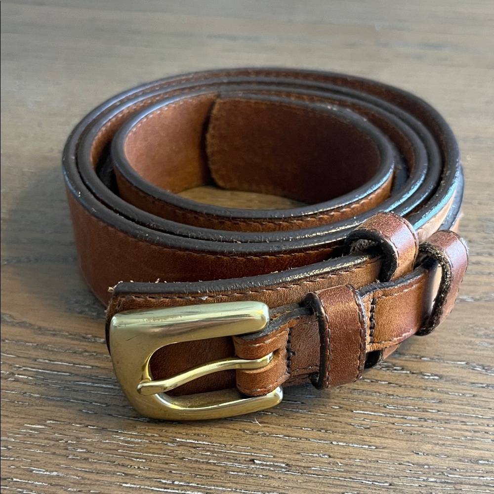 Cabela’s‎ Ranger Brown Leather Belt with Solid Brass Buckle Made in USA Size 38